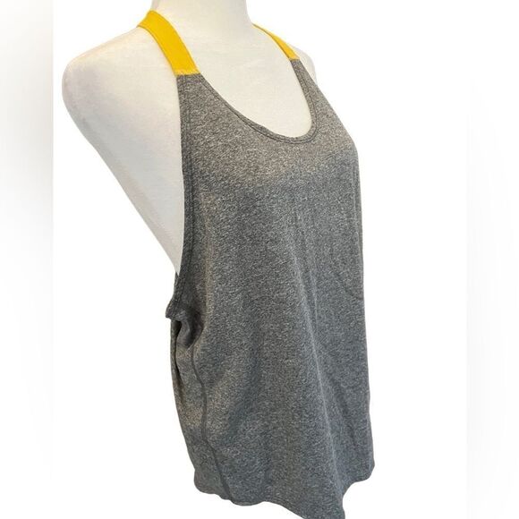NIKE gray/yellow loose fit yoga/athletic top, size L. - Picture 5 of 6